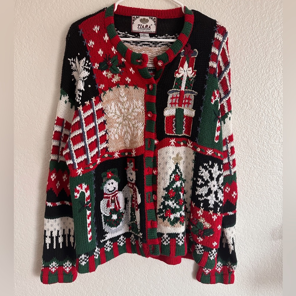 vintage Christmas holiday sweater L